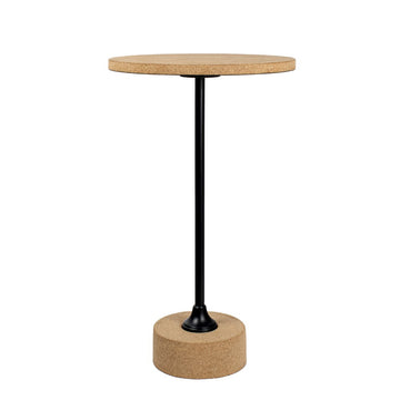 Calix 23.5" Contemporary Minimalist Metal/Cork Round End Table - JONATHAN Y